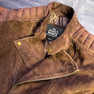 The Jacket Maker Faisor Mocha Suede Biker Jacket NEW